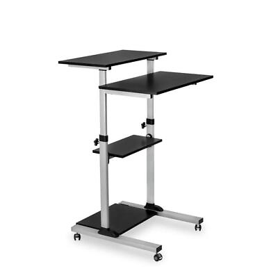 #ad mount it Desk Organizer Accessory 26quot;X23.5quot;X53.75quot; Adjustable Roll Desk Silver $171.57