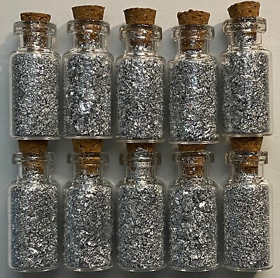 #ad 10 Bottles of Large Silver Flakes ..... Lowest price on the Net $15.95