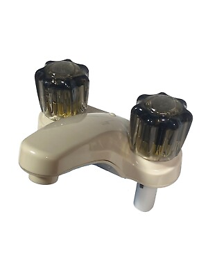 #ad RV Bathroom Lavatory Sink Faucet 4quot; on Center Off White Smoke Handles Camper $11.95