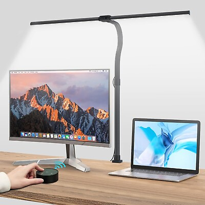 #ad LED Dimmable Desk Lamp for Home Office Double Head Office Desk Lamp with Rem... $74.08