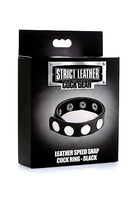 #ad Strict Leather Cock Gear Leather Speed Snap Cock Ring Black Adj Penis Ring $12.88