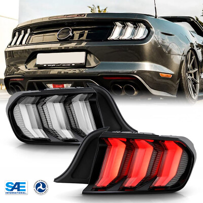 #ad For 2015 2023 Ford Mustang Euro Style Clear Tail Lights LED Sequential Signals $369.99