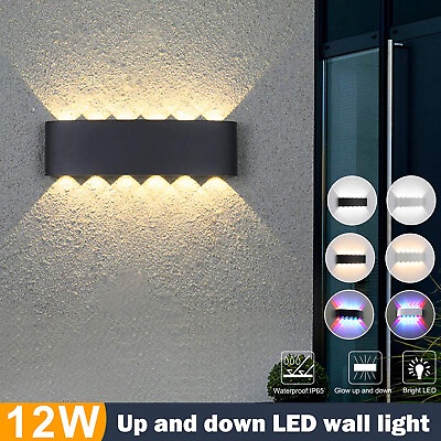 #ad 12W LED Wall Lights Modern Up Down Sconce Lighting Fixture Lamp Indoor Outdoor $219.99