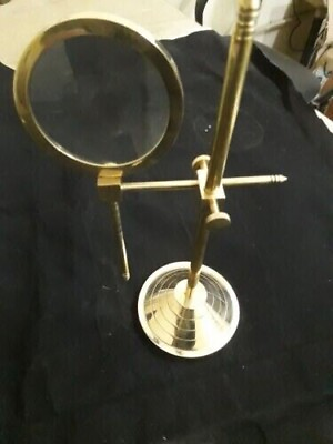 #ad Nautical Brass Desktop Magnifying Glass Vintage Adjustable Stand Magnifier Gift $28.80