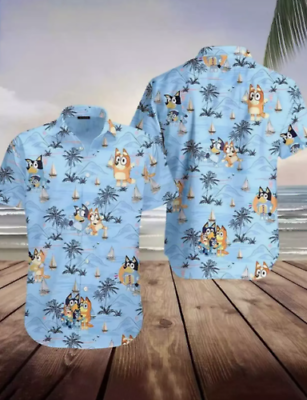 #ad Bluey Hawaiian Shirt Bluey Hawaii Shirt Aloha hawaiian shirt button down $26.00