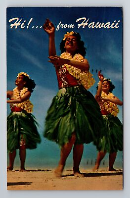 #ad HI Hawaii Hawaiian Hula c1965 Antique Vintage Postcard $7.99
