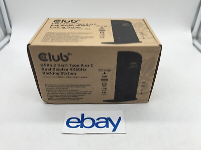 #ad NEW Club 3D USB3.0 DualDisplayPort 4K Monitor Universal Docking Station FREE S H $59.99