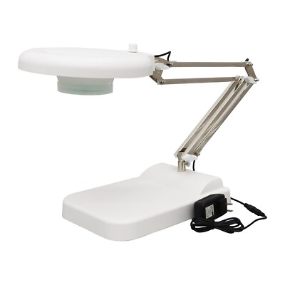 #ad 20x Magnifier Lamp with Adjustable Brightness LED Light White Lens 127C Repair $83.60