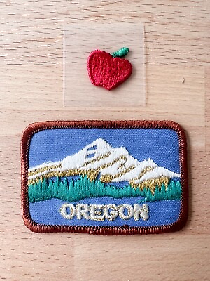 #ad Vtg Oregon OR Embroidered Iron On Patch Mountain Trees Landscape Outdoors NOS 3” $24.95
