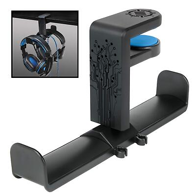#ad PC Gaming Dual Headphone Stand Clip On Desk Headphone Holder with Adjustabl... $32.97