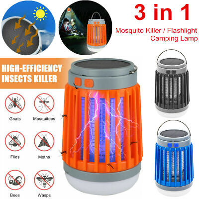 #ad Solaramp;LED Electric Fly Bug Zapper Trap Mosquito Insect Killer Pest Lamp Blue $16.99