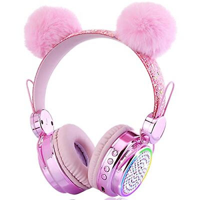 #ad KORABA Kids Bluetooth Headphones with Microphone for School LED Light Up Wire... $34.25