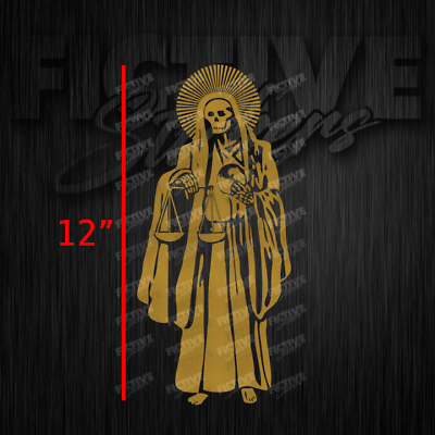 #ad Santa Muerte Holy Death 12quot; Sticker Decal Gold $16.99