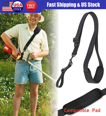 #ad Black Adjustable Shoulder Strap Harness for Trimmer Lawn Weed Eater Grass Edger $9.37