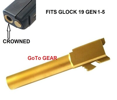 #ad TiN Gold Coated Barrel 9mm For Glock 19 Gen 1 2 3 4 5 Titanium Nitride $51.95