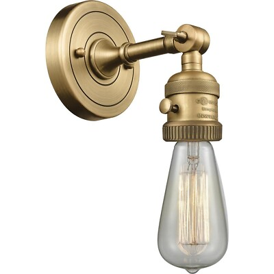 #ad Innovations Lighting Franklin Restoration Bare Bulb 1 Light 5quot; Brass Sconce $169.00