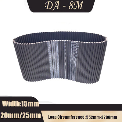 #ad DA 8M Double sided teeth Close Loop Rubber Timing Belt 15 20 25mm Wide Pitch 8mm $144.99