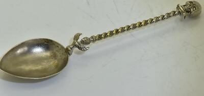 #ad Antique Victorian Doctors Medicine Silvered Poison Skull Cherub Spoon $352.35