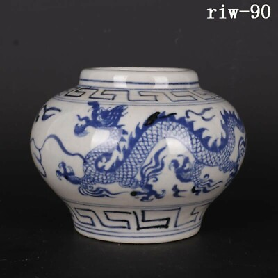 #ad 4.24quot; China the Ming dynasty Xuande Blue and white Dragon pattern pot $45.00