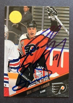 #ad Rod Brind#x27;Amour Autographed 1993 4 Leaf Card Philadelphia Flyers  $16.00