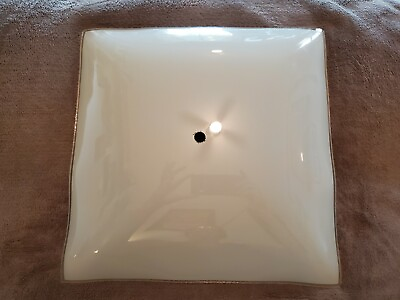 CEILING SHADE Vintage White Ceiling Glass 11 1 4quot; Square Shade Mid Century C $35.00