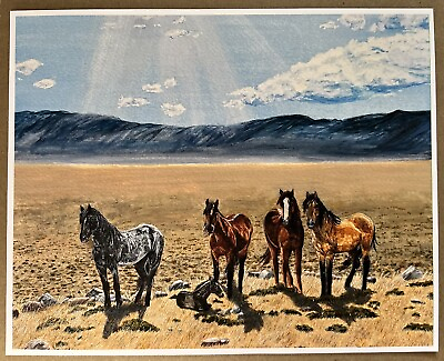 #ad Heaven Sent 8” x 10” Hand signed numbered print by artist Wild Mustang Horses $15.00
