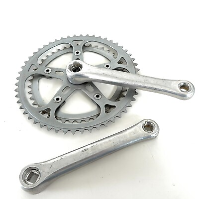 #ad Sugino Vintage Double Crankset 52 42t 170mm Arms 110 BCD Steel Rings Alloy Arms $62.98