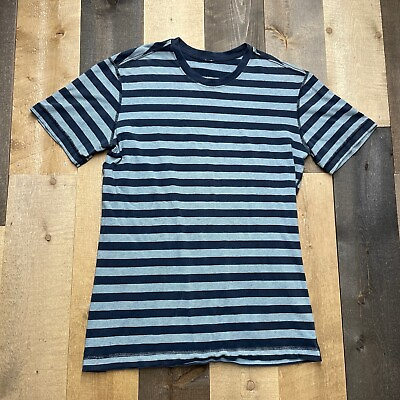 #ad LULULEMON Mens Pullover Striped Ringneck Tee BLUE $14.44
