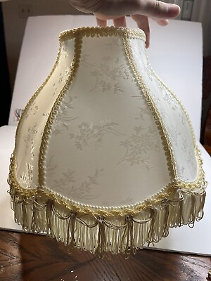#ad Scallop Bell Shape Spider Construction Lamp Shade in Ivory 13quot; wide $59.00