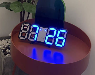 #ad 3D LED Clock Digital Wall Desk Alarm 9.7quot; Brightness Adjustable Gift Present $12.99