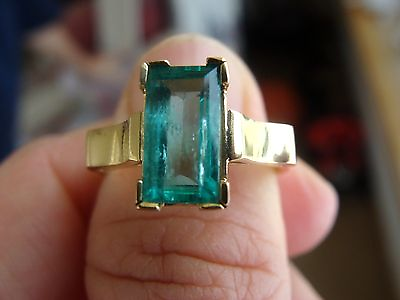 #ad Fabulous 2.00ct Solitaire 100% Natural Colombian Emerald Ring 18K Yellow Gold $9250.00