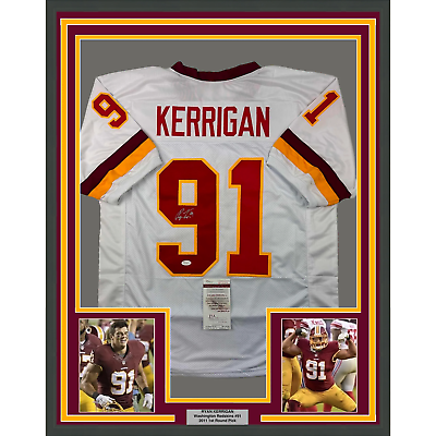 #ad Framed Autographed Signed Ryan Kerrigan 33x42 Washington White Jersey JSA COA $414.99