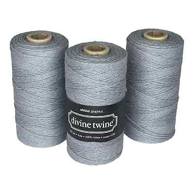 #ad NEW 3 Divine Bakers Twine 100% Cotton 240 Yards 4 PLY Gray Silver String NWT $18.00