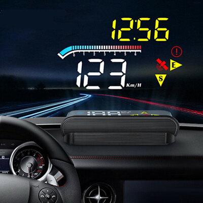 #ad Car HUD Digital Speedometer Projector Head Up Display OBD2 GPS Overspeed Alarm $39.47