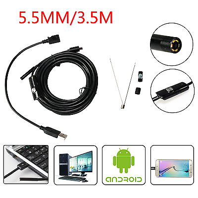 #ad 3.5M Endoscope 5.5mm 6 LED For Android PC MACMINI Borescope Inspection Camera FO $11.49