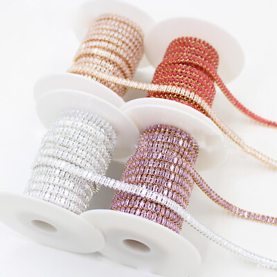 #ad 90cm Crystal Rhinestone Trim DIY Skinny Beaded Ribbon Dress Motif Jewelry Art $18.89
