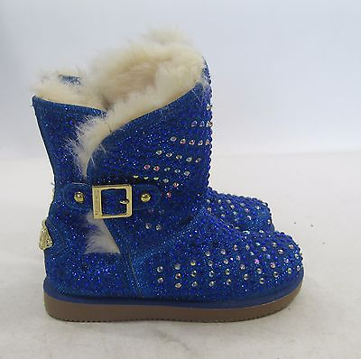 #ad Urban Glitter Blue Rhinestones Winter Ankle Boots US GIRL Size 11 $19.99