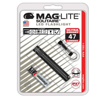 #ad Maglite Solitaire Flashlight Led 1 Cell Aaa Black $14.99