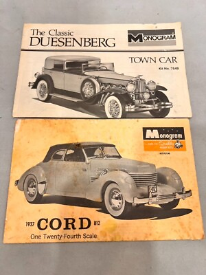#ad Monogram 1934 Duesenberg amp; 1937 Cord 812 Phaeton Building Instructions Read $8.50