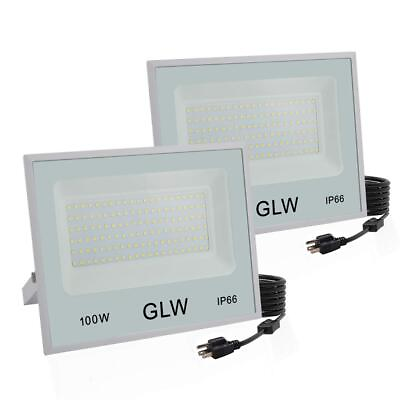 #ad GLW 100W LED Flood LightsOutdoor Super Bright Security Lights6000k 10000LM Da... $71.99