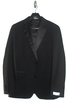#ad NWOT Men#x27;s 42L 42 Long NORDSTROM RACK Satin Lapel Tuxedo Jacket in Black $50.00