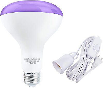 #ad 15W LED Black Light Bulb E26 Black Light Bulbs 385 400nm 16.4FT Hanging Cord $14.99