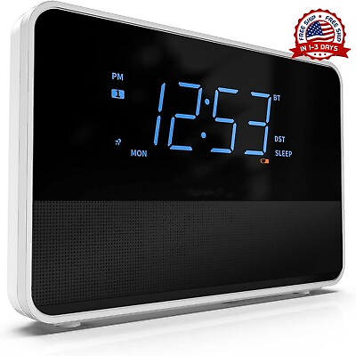 #ad Reloj despertador Radio Bluetooth V5.0 Altavoz HD pantalla alarma atenuación $119.99