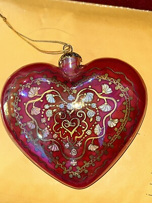 #ad Pier 1 Li Bien Heart Glass Ornament Large Glass Heart Ornament $15.00