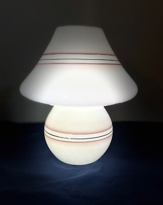 #ad Vtg VETRI MURANO Glass Mushroom Table Lamp Light MCM $299.00