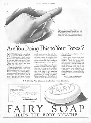 #ad 1923 Fairy Soap Vintage Print Ad Helps The body Breathe $11.99