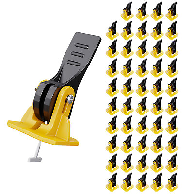 #ad 50Pcs Reusable Floor Tile Leveling System Positioning T lock Locator Spacer Tool $24.92