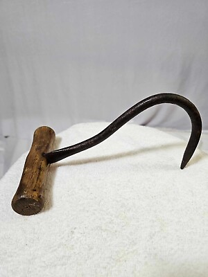 #ad ANTIQUE Vtg WROUGHT IRON FISH MEAT HAY BALE ICE HOOK TOOL $29.99