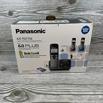 #ad New Panasonic KX TG7733 DECT 6.0 PLUS Link to Cell via Bluetooth Cordless Phone $59.99