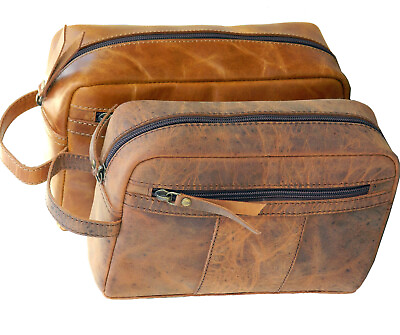 #ad Leather Toiletry Bag Dopp Kit for Men Store All Your Travel Toiletries in Style $29.99